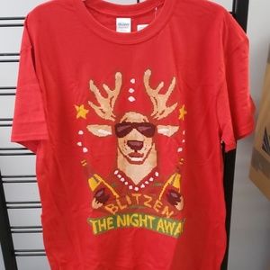 Christmas Tee Shirt - "Blitzen The Night Away"